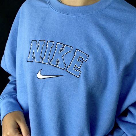 lichtblauwe nike sweater|Light Blue Vintage Nike Sweatshirt .